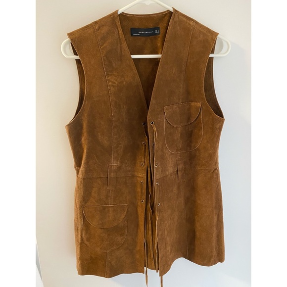 Zara brown suede vest - Picture 1 of 3